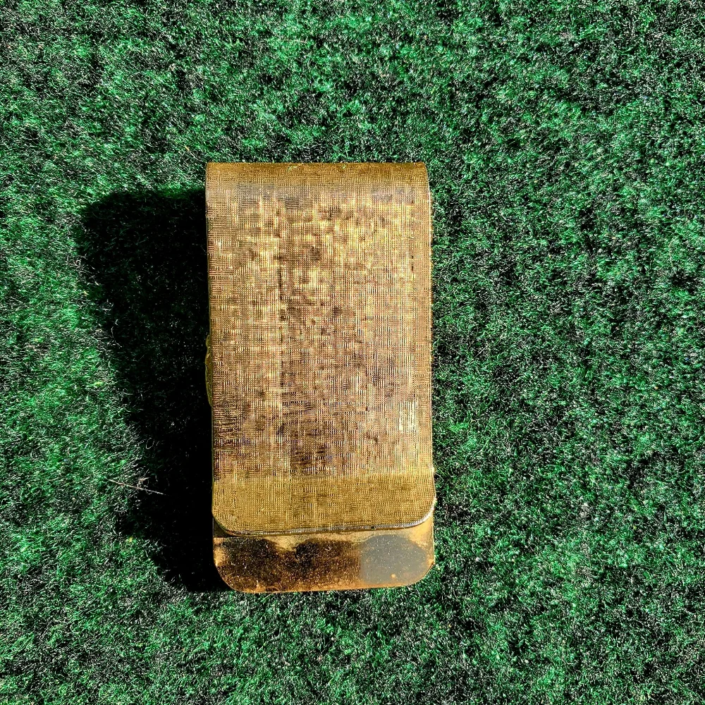 Chris McCarron Money Clip Gold Tone Artist Signed VTG Horse Jockey Hall Of Fame